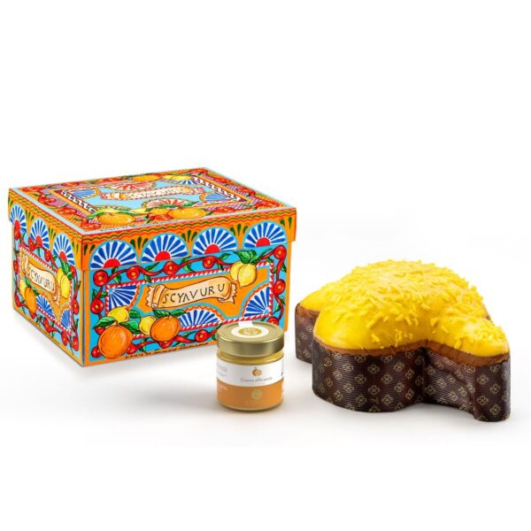 Produktbild: Colomba Orange mit Geschenkschachtel und Creme